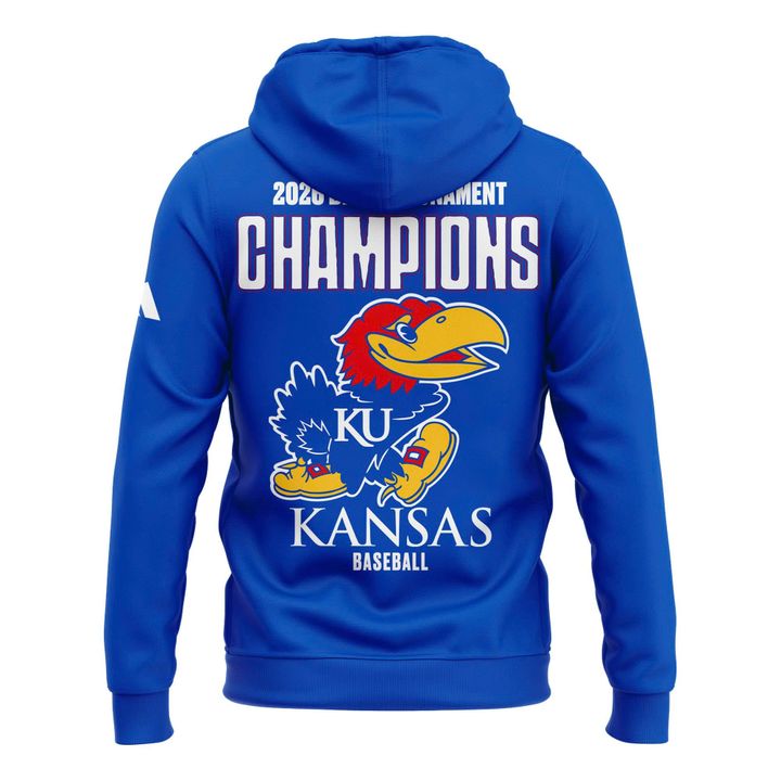 Kansas Jayhawks Blue 2026 Big 12 Baseball Tournament Champions Locker Room Hoodie V3