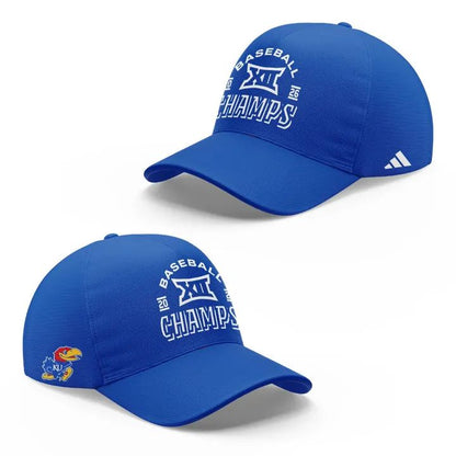 Kansas Jayhawks Blue 2026 Big 12 Baseball Tournament Champions Locker Room Zip Hoodie V1