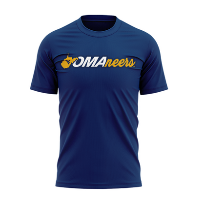 2.West Virginia Mountaineers 2026 NCAA Baseball Men's College World Series Omaneers Navy T-Shirt