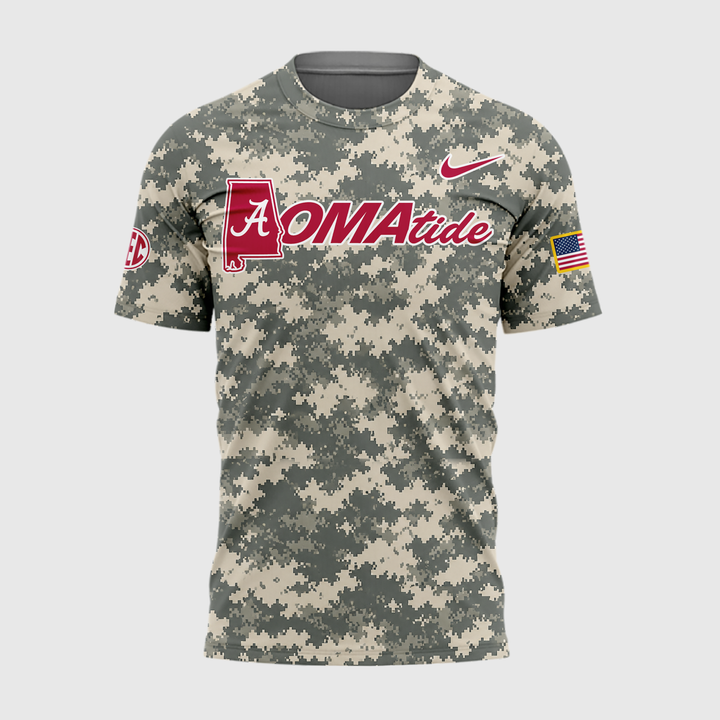2.Alabama Crimson Tide 2026 Baseball College World Series OmaTide Camo T-Shirt