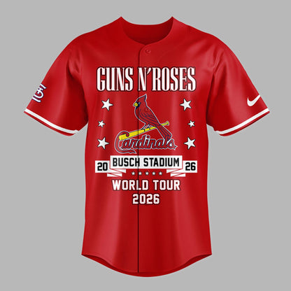 01.21. New Baseball Jersey Guns N' Roses x St. Louis Cardinals - World Tour 2026 Baseball Jersey