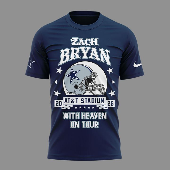 Limited Edition Dallas Cowboy x Zach Bryan - With Heaven On Tour 2026 T-Shirt