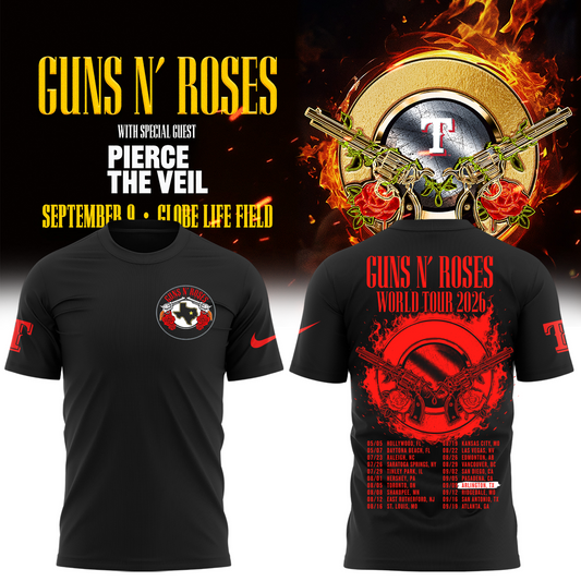 GN’Roses x Texas Rangers Globe Life Field 2026 Tour T-Shirt_001