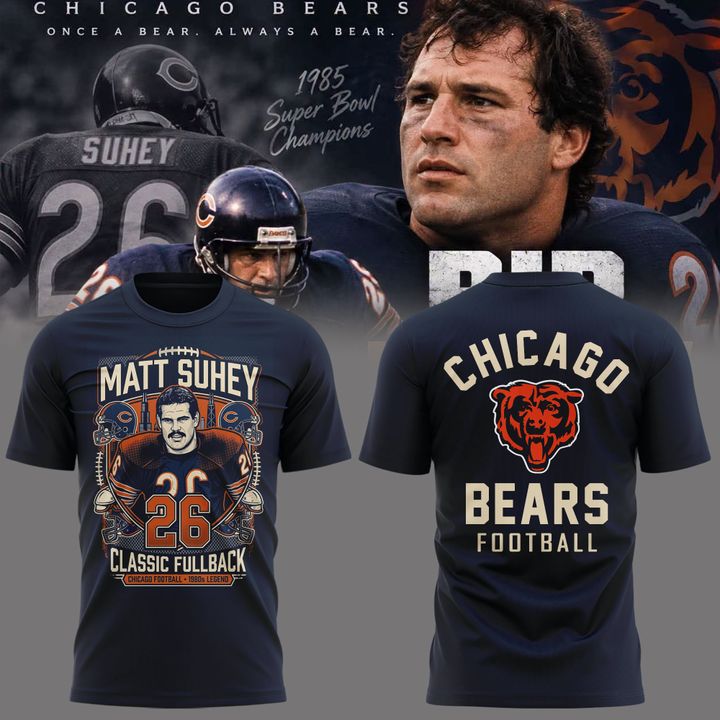 Limited Edition Matt Suhey - Chicago Bears Always and Forever - Thank You For Your Memories T-Shirt