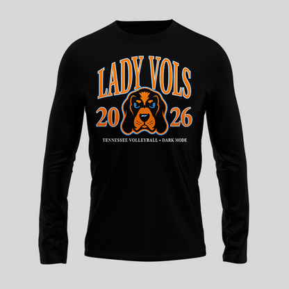 Tennessee Lady Volunteers volleyball Dark Mode Long Tee