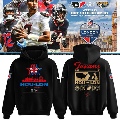 Black Houston Texans 2026 London Game Limited Hoodie
