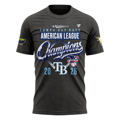 Tampa Bay Rays 2026 American League Champions T-Shirt - Three Titles Locker Room Tee