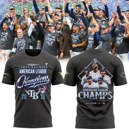 Tampa Bay Rays 2026 AL Champions T-Shirt - Players Graphics Postseason Tee