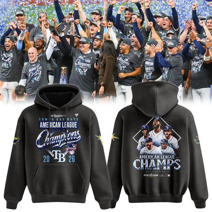 Tampa Bay Rays 2026 American League Champions Front & Back Graphic Hoodie