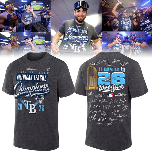 Tampa Bay Rays 2026 American League Champions T-Shirt - Three Titles Locker Room Tee