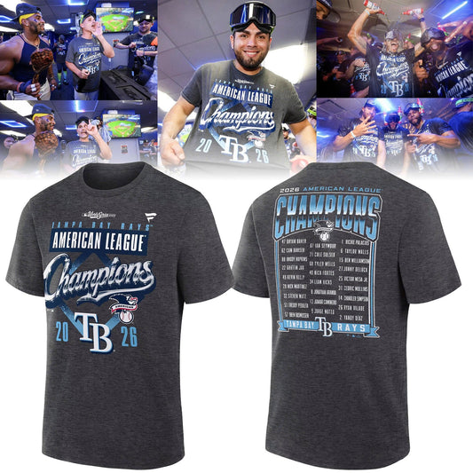 Tampa Bay Rays 2026 American League Champions T-Shirt - Three Titles Locker Room Tee