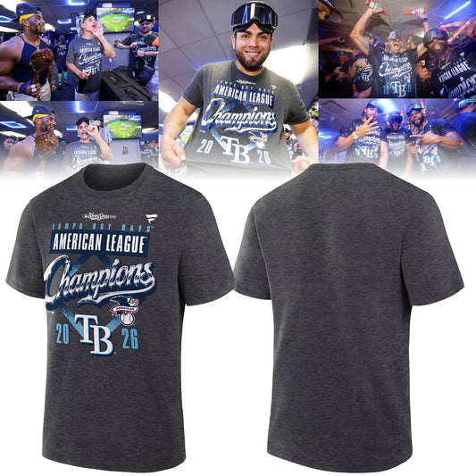 Tampa Bay Rays 2026 American League Champions T-Shirt - Three Titles Locker Room Tee