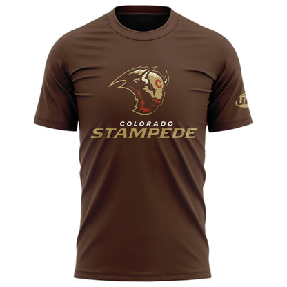 Colorado Stampede Primary Logo Brown Men's T-Shirt