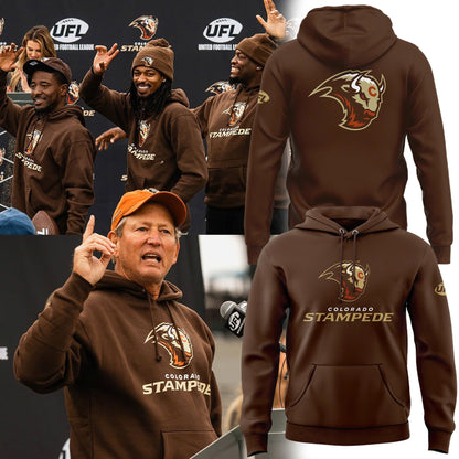 Colorado Stampede Primary Logo Brown Men's Hoodie