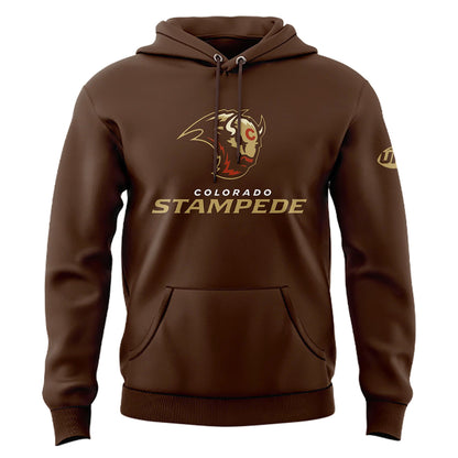 Colorado Stampede Primary Logo Brown Men's Hoodie