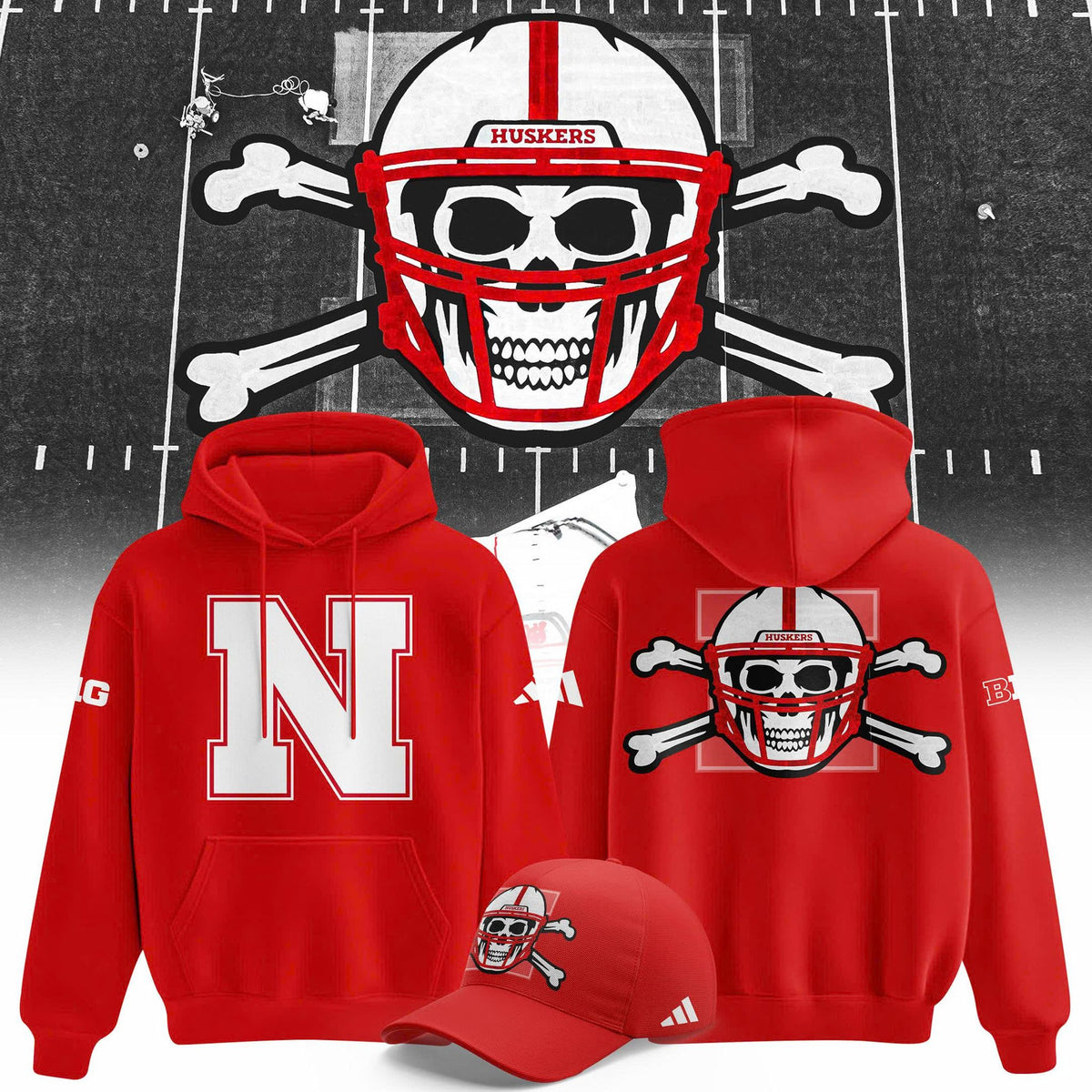 Nebraska Huskers x Day ☠️ Day Hoodie 2026