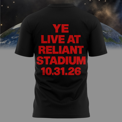 YE LIVE AT Reliant Stadium Tshirt (BLACK)-2026 Ye Live Concert Tour