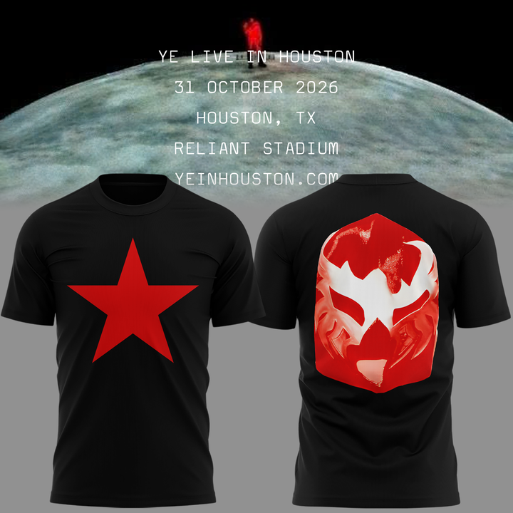 01.YE LIVE AT Reliant Stadium Tshirt (BLACK)-2026 Ye Live Concert Tour
