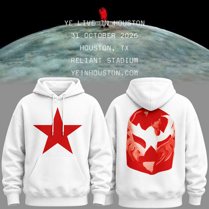01.YE LIVE AT Reliant Stadium HOODIE (WHITE)-2026 Ye Live Concert Tour