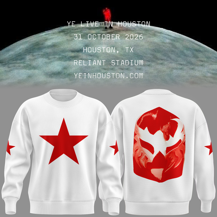 01.YE LIVE AT Reliant Stadium SWEATSHIRT (WHITE)-2026 Ye Live Concert Tour
