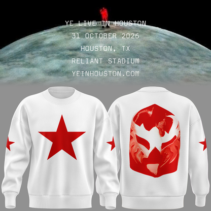 01.YE LIVE AT Reliant Stadium SWEATSHIRT (WHITE)-2026 Ye Live Concert Tour