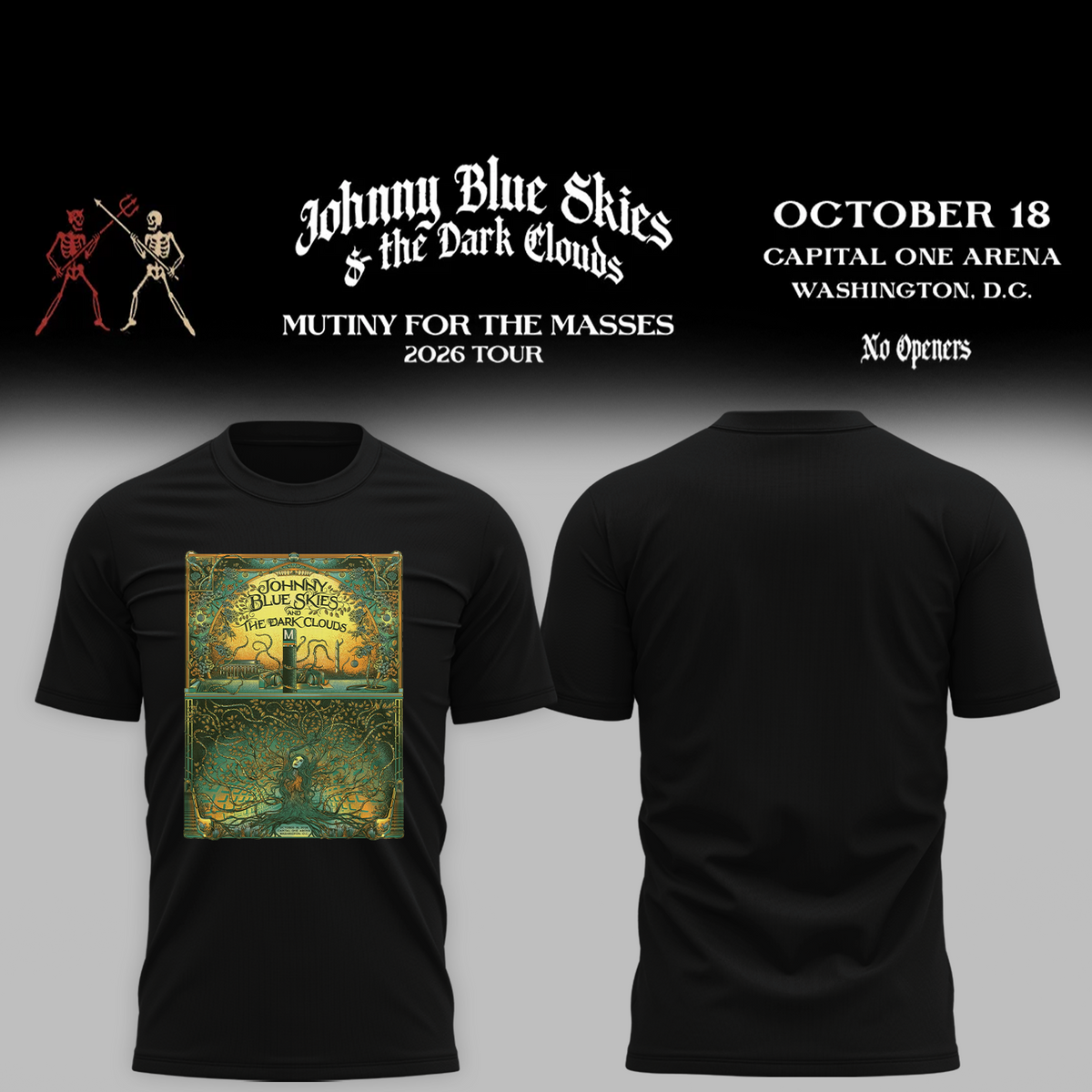 Johnny Blue Skies And The Dark Clouds Washington DC 2026 Event Poster Live At Capital One Arena October 18 2026 Shirt