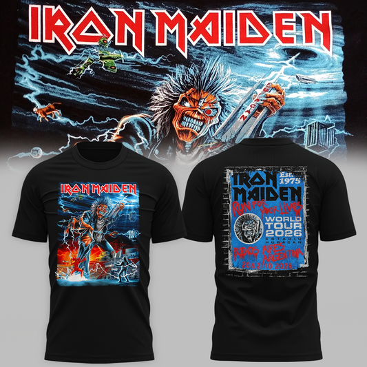 Iron Maiden Buenos Aires Argentina Event Tee 2026 Run For Your Lives Tour At Estadio Huracan 20 21 October 2026 Two Sided T-Shirt