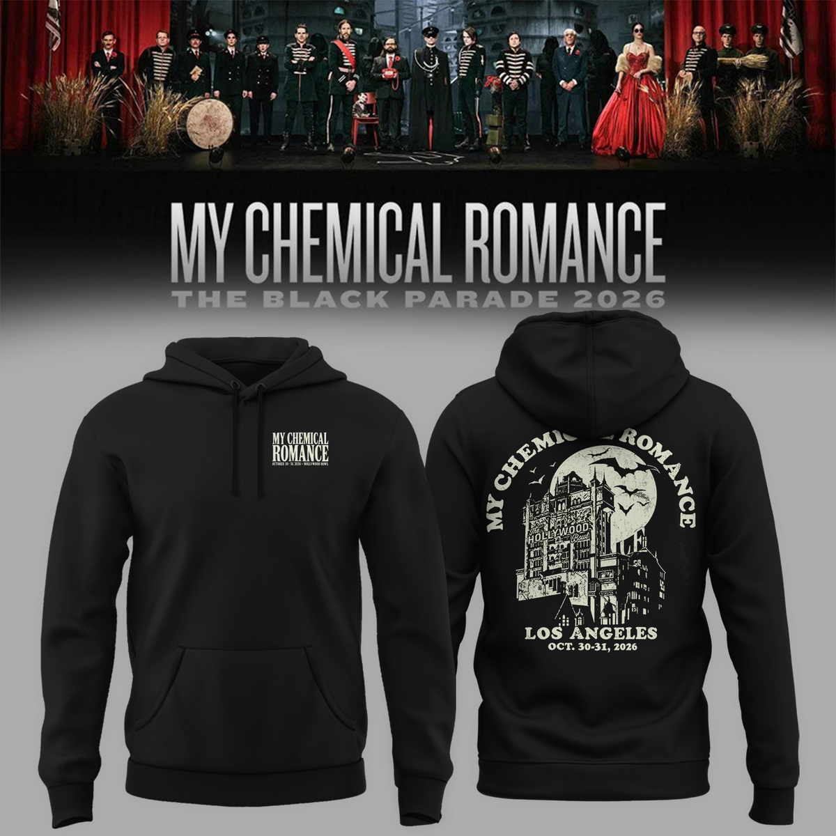 My Chemical Romance Los Angeles CA Week 2 Merch 2026 Hollywood Bowl October 30-31 2026 Hoodie