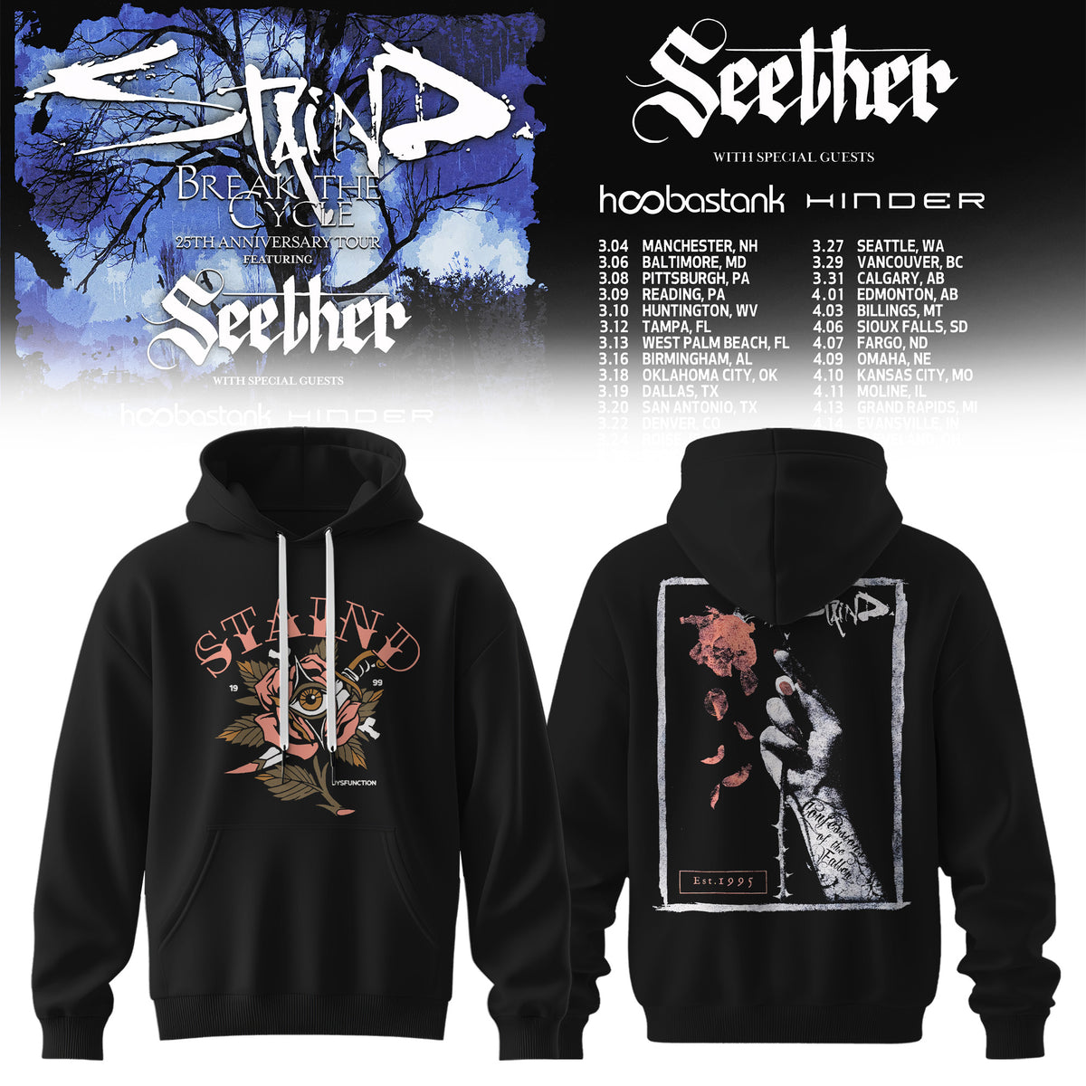 Staind and Seether Break The Cycle Tour Hoodie