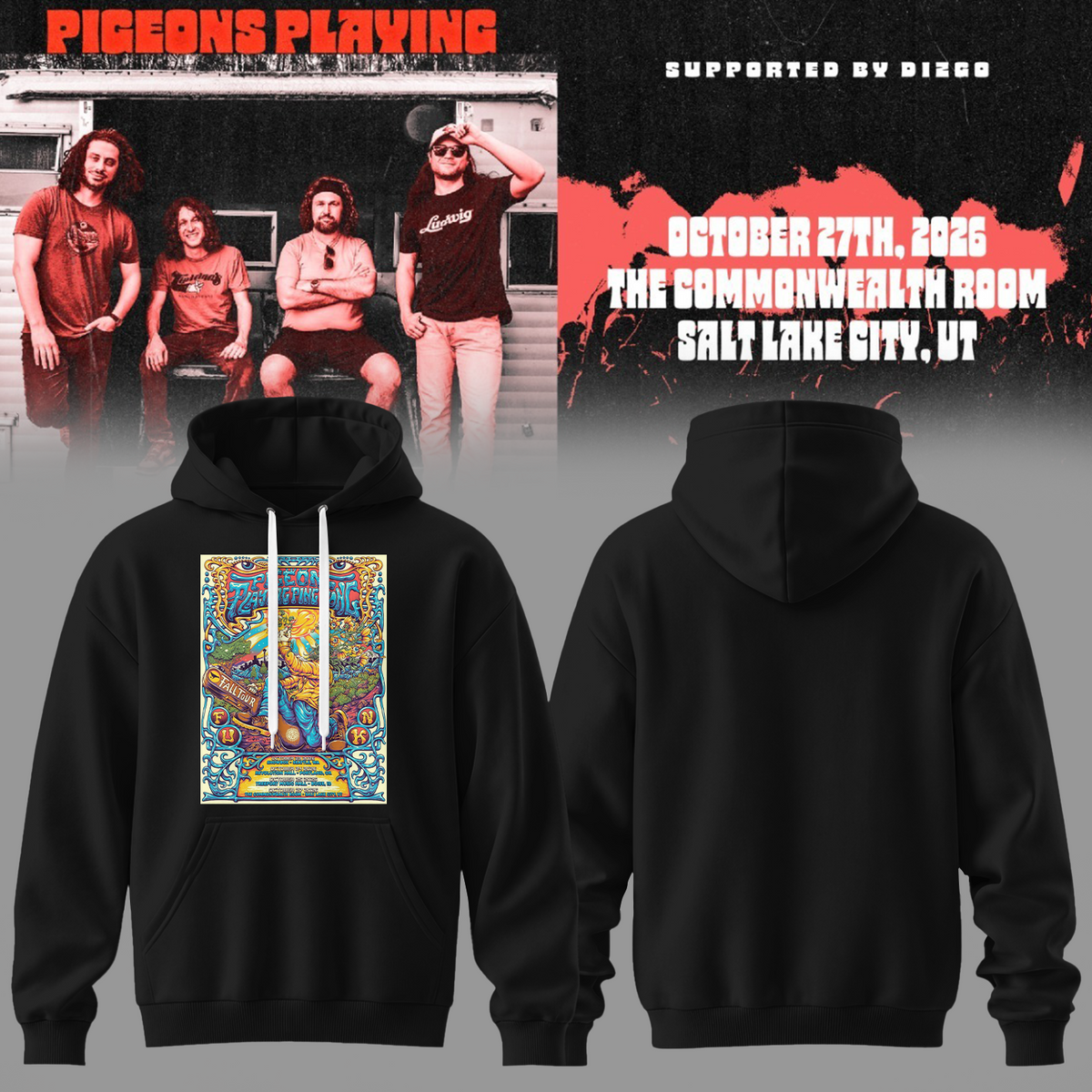 Pigeons Playing Ping Pong Band Merch Hoodie