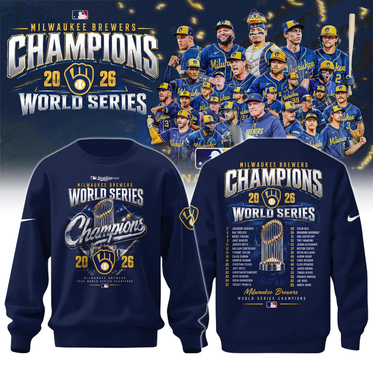 Milwaukee Brewers Champions MLB 2026 Sweatshirt Limited Edition