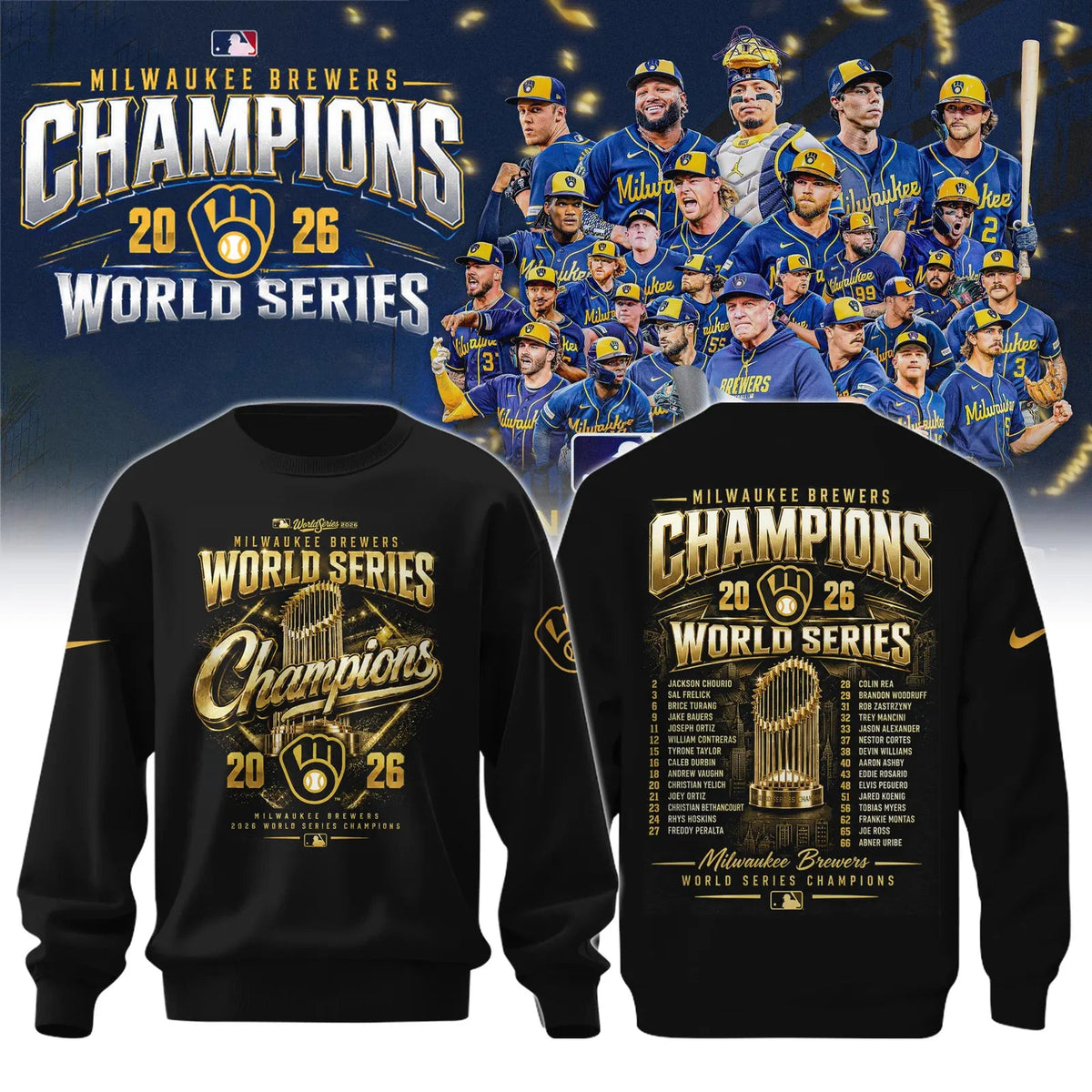 Milwaukee Brewers Champions MLB 2026 Sweatshirt Limited Edition