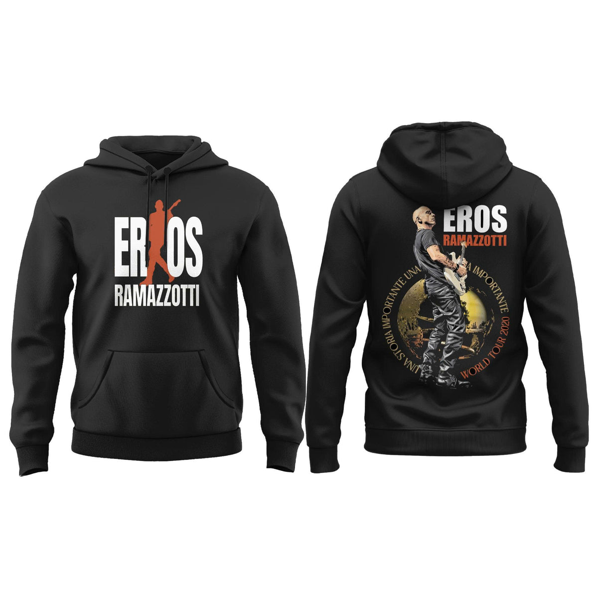 Eros Ramazzotti UNA STORIA IMPORTANTE WORLD TOUR 2026 Limited Edition Black Hoodie v4